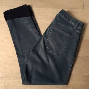 Ralph Lauren / Ankle Black Denim and Velvet Jeans